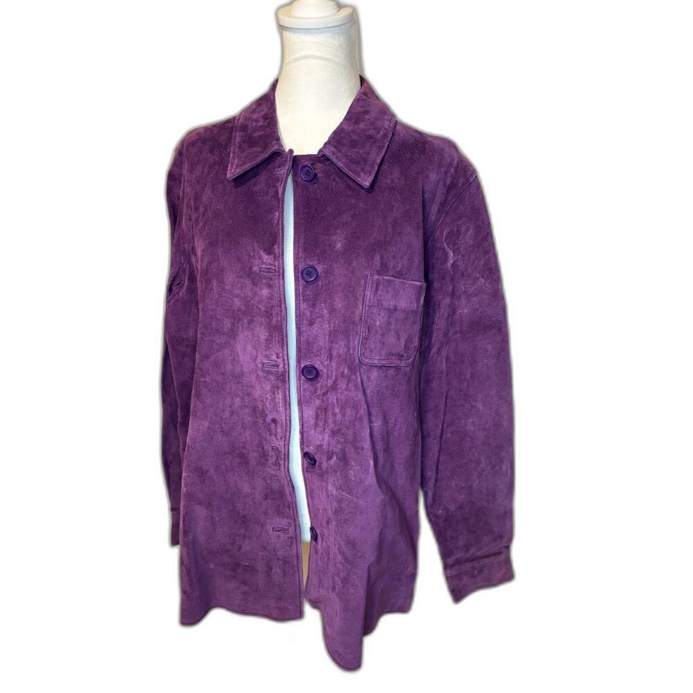 Margaret Godtrey Purple Suede Button-Up Jacket Vintage L
